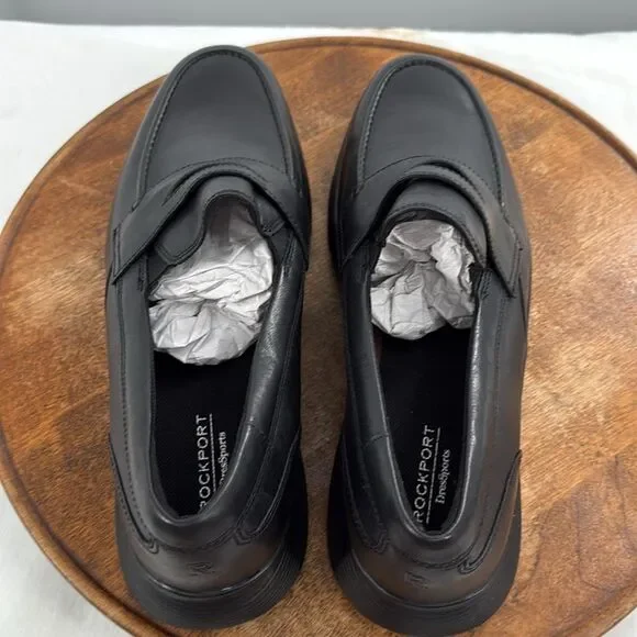Rockport Shoes Mens 11 Black Leather Penny Loafer Slip On DresSports Comfort - Picture 5 of 11